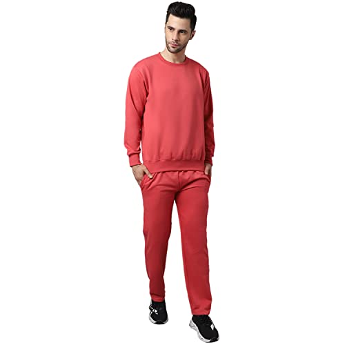 Image of Mack Jonney Fleece Solid Tracksuit Co-ord Set for Men (Pack of 2)-SW RN NVY MRN LOWER NVY MRN 04-P