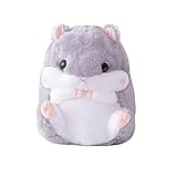 Aregokam Hamster Stuffed Animal Plush, Cute Hamster Hugging Pillow Hand Warmer, Soft Cute Hamster Toy Gift at Birthday, Fluffy Hamster Plushie for Teens Adults (Gray 15.75''x11.81'')