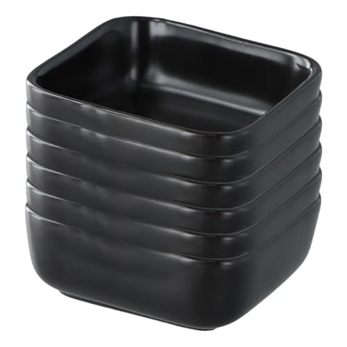 volumoon 6 Piezas Cuencos Cuadrados para Salsas, Cuencos Aperitivos Ceramica, Platos para Salsas, Cuenco Apilable para Salsas, Cuenco para Snacks, Cuenco Pequeño para Aperitivos, Salsas de Soja