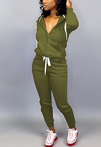 Image of Mrskoala 2 Piece Outfits Lounge Jogging Suits for Women Sweatsuit Tracksuit Long Sweatpants Set