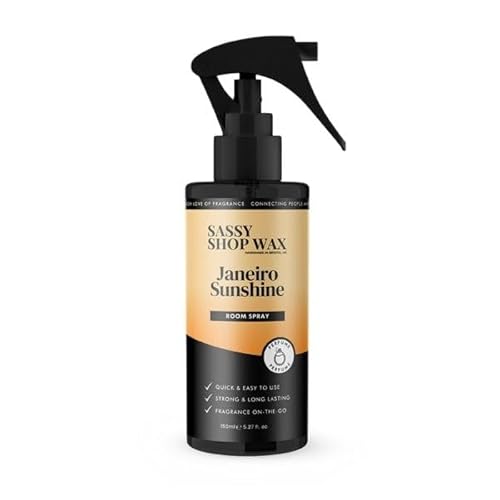Sassy Shop Wax - Room Spray, Brazilian Sunshine - With Pistachio, Almond & Jasmine on a base of Salted Caramel & Vanilla - Strong & Long Lasting Fragrance, Vegan Friendly – 150ml