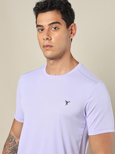 Image of TECHNOSPORT Men's Slim Fit Polyester Activewear Sports T-Shirt with Moisture-Wicking Comfort for Workout, Running & Gym