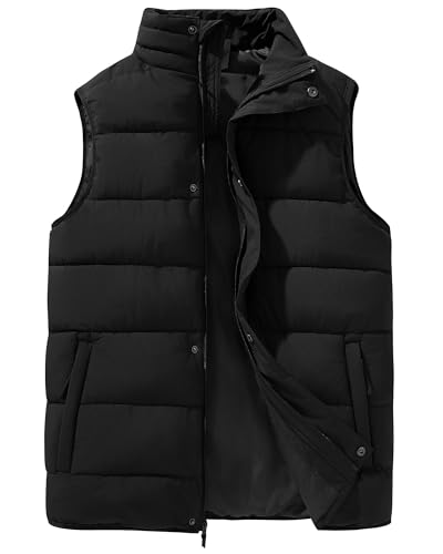 33,000ft Men's Puffer Vest Outerwear Winter Warm Padded Outdoor Casual Thick Insulated Quilted Sleeveless Jacket