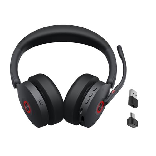 Yealink BH74 UC ANC Bluetooth Headset with Mic for Hybrid Work, AI Active Noise Cancelling for Clear...