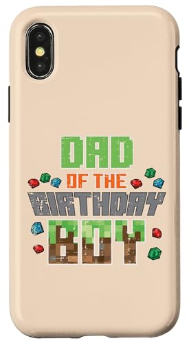 Dad Of Birthday Boy Pixel Gaming Bday Party �����Y �X�}�z�P�[�X iPhone X/XS �p