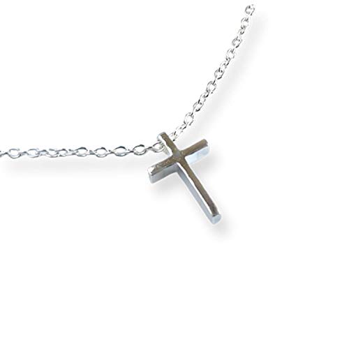 Sterling Silver Dainty Cross Necklace For Women Tiny Cross Pendant Small Cross Christian Necklace For Women Adjustable 16-18 Inch Or 18-20 Inch Delicate Cross Necklace (16"-18" Adjustable) #TOP6