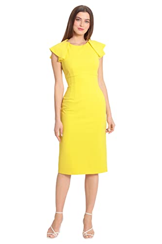 Maggy London Women's Solid Cloud Crepe Dress Workwear Office Desk to Dinner Event Guest of2
