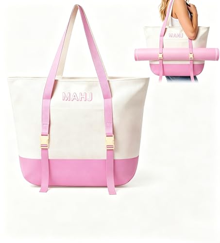 Bolso tote con soporte para esterilla para mujeres, bolso versátil de hombro para yoga con «mahj» para oficina, viaje, cartera, bolsa de compras miniatura 1