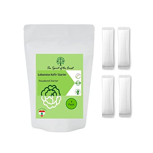 Organic and Original Milk Kefir POWDER Lebanese - Probiotic Milk Kefir Starter - No Maintenance - Leche de Bulgaro - Non GMO - Gluten Free - Started With A Dairy Or Water Base