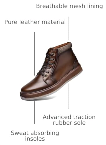 Image of Arkbird Casual Sneaker Boots, High-Top Sneakers Lace-up Leather Chukka Shoes for Men