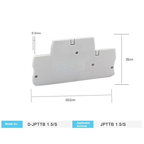 Conector de doble nivel PTTB1.5/S cubierta final aislante de 1,5mm, pack de 10 5