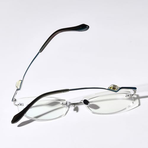 Image of FONEX Titanium Glasses Frame,Rimless Frameless Luxury Diamond Optical Eyeglasses for Women
