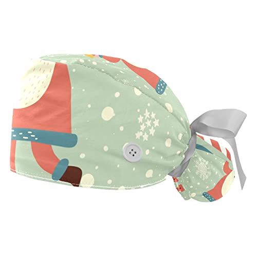 Chapeaux de travail bouffants de Noël Hohoho JDEZ casquettes respirantes mixtes