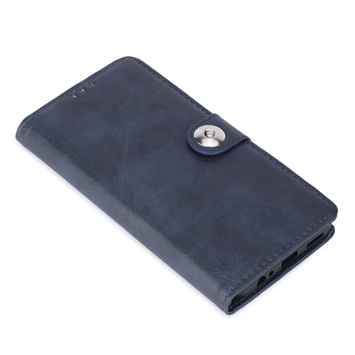 Image of Inktree Vivo V50 5G Flip Cover | Leather Finish | Complete Protection Flip Case for Vivo V50 5G - Blue Button