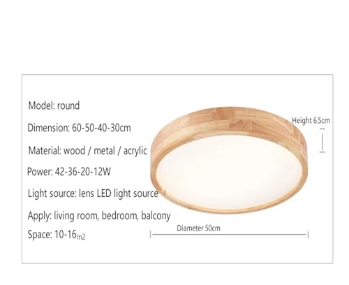 Plafond LED bois rond éclairage dimmable télécommande LEMPRIMATE