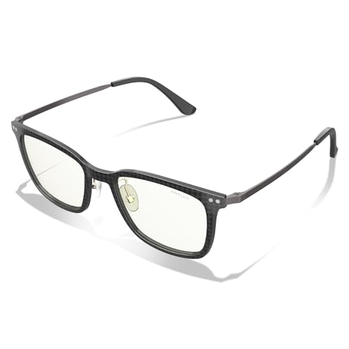 Image of ANYLUV Blue Light Glasses Men, Stylish Square Carbon Fiber Eyewear, Anti Eyestrain, Lightweight Mens Computer Gaming Glasses