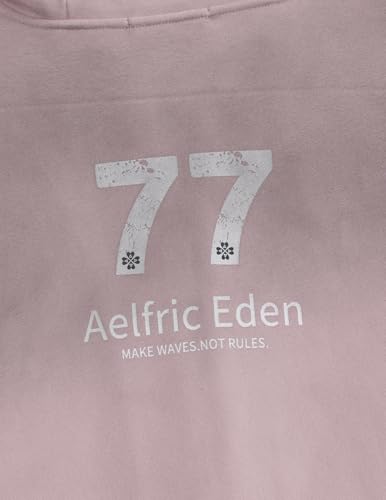 Aelfric Eden Boxy 77 Zip Up Hoodie Vintage Washed Graphic Fleece Hooded Sweatshirt Streetwear Varsity Jacket Pink Small - image 6