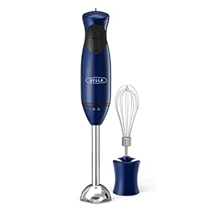 BELLA-Immersion-Hand-Blender-Cordless-Portable-Mixer-with-Whisk-Attachment-Electric-Handheld-Juicer-Shakes-Baby-Food-and-Smoothie-Maker-Stainless-Steel-Blue