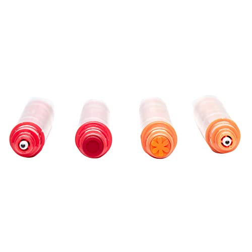 Erin Condren Duo Markers, Dual Tip Stamp Pens - Black Fine Tip & Sunset Color Stamp - For Lists | Red Circle & Tangerine Asterisk | Writing & Decorating Pens #TOP3