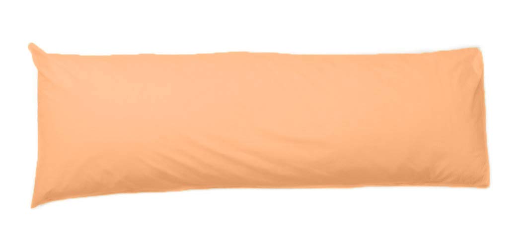 Comfy Nights Peach Pollycotton Bolster Pillow Case Plain Dyed (6Ft (72 Inches), )