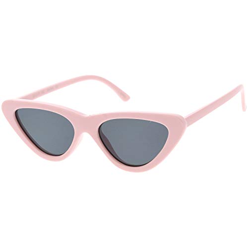 Image of zeroUV Women's Small Thick Neutral Colored Flat Lens Cat Eye Sunglasses 51mm