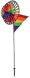 In the Breeze Triple Wheel Rainbow Garden Spinner with Wind Sail
