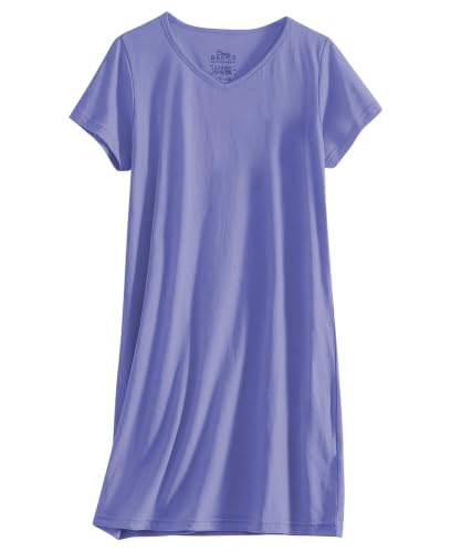 Image of Sexy Basics Women's Soft & Flowy V-Neck Long Shirt | 24 /7 Nightwear-Sleepwear T Shirt | Multi-Packs & Colors