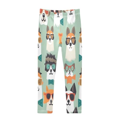 Bolaz Toddler Girls Leggings Printed Yoga Pants Leggings Glasses Dog for Kids