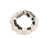 Envoltorio regalo incluido. Ethnos Barcelona - Pulsera Enrollable de Cuarzo Rosa y Cuentas de Vidrio.