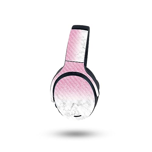 Image of MightySkins Carbon Fiber Skin Compatible with Skullcandy Crusher ANC 2 - Marble Glitz | Protective, Durable Textured Carbon Fiber Finish | Easy to Apply