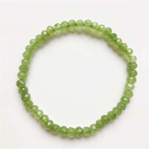 Bracelet élastique en jade à facettes péridot 4-6mm, bijou de yoga mixte pour homme femme amis