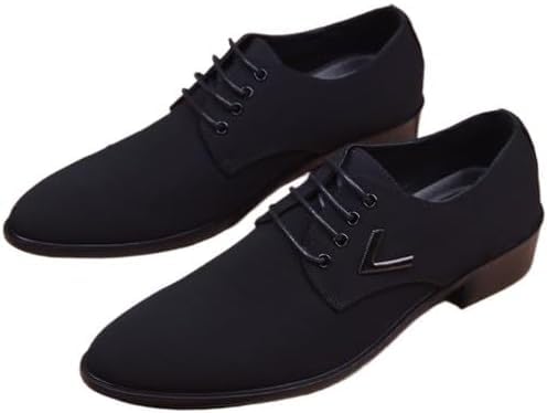 Men's Dress Formal Point Toe Shoes Business Increase Height Elevator lace up New (Black Elevator,US7.5=UK6.5=EUR40)