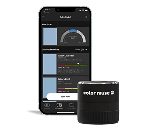 COLOR MUSE 2 Colorimeter Paint Color Matching Tool, Digital Color Values, Sensor, Reader for Paint Matching and Scanner for Painters & Designers