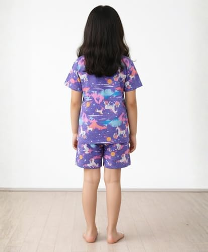 Image of ANTHRILO Sleepwear Shorts Set for Girls| Material: 100% Pure Cotton | Fabric: Skin-Friendly, ensuring a Soft Touch on Delicate Skin| Fit: Regular |Age Range: Suitable for Girls Aged 0-14 Years