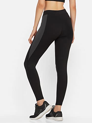 Image of Imperative Women's Skinny Fit Synthetic Leggings (NLT24 Black, Grey L)