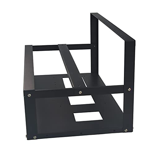 Mining Rig Frame Up to 6/8 GPU, Steel Open Air Miner Mining Frame Rig Case for Crypto Coin Currency Mining, ETH Ethereum Bitcoin Mining Accessories Tools