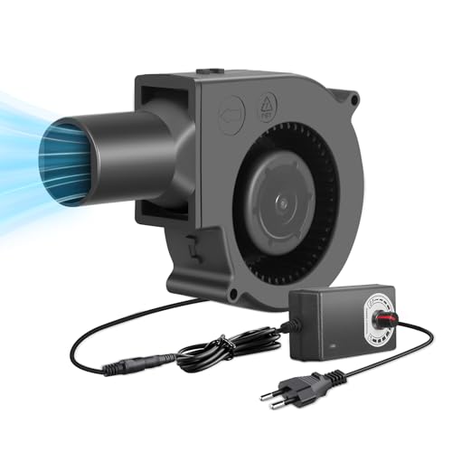 Ventilador radial turbina de 12 V, 120 mm, ajustable, ventilador radial, ventilador de turbina, con ajuste de velocidad, para radiadores, barbacoa, picnic