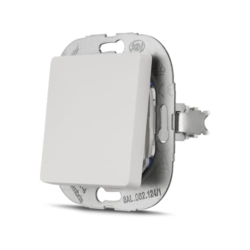 REV PrimaLuxe Taster - Wipptaster 230VAC, 10A, 100W, Tastschalter Unterputz, weiss