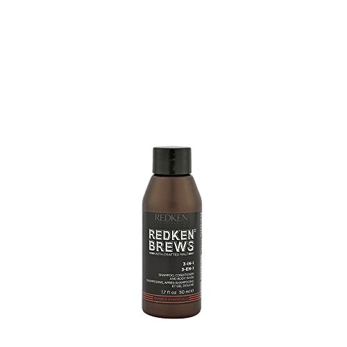 Redken Brews 3-IN-1 Shampoo For Men, Shampoo, Conditioner And Body Wash, Mens Shampoo 1.7 fl. oz