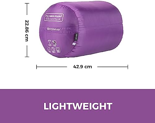 HIGHLANDER Extra Wide Rectangular Sleeping Bag For Adults - 1.6kg Lightweight Warm Snuggle Sleeping Bag