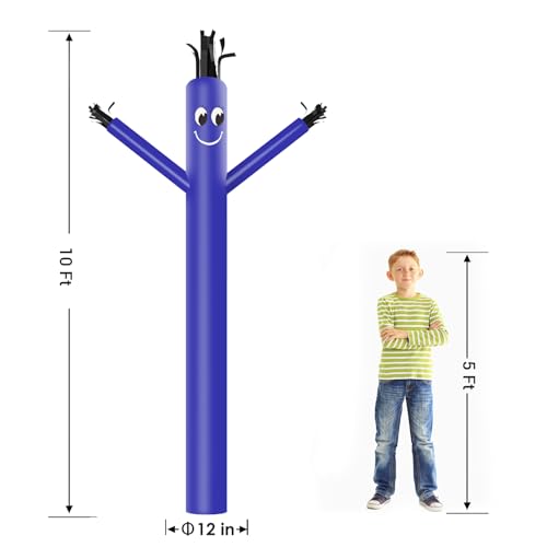 Image of MOUNTO 10ft Inflatable Dancers Tube Man Attachment - 10 Feet 12inch Tall Wacky Waving Inflatable Dancing Tube Guy, High Durability Rip-Stop Nylon (Blower Not Included) (Blue)