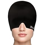 Thrive Gel Ice Headache Relief Cap, Black - Cold Therapy Headache Relief Hat Compress, Sinus Headache, Stress Relief, Puffy Eyes, Cool Ice Head Wrap Ice Pack Mask | One Size Fits All