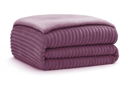 Image of VAS COLLECTIONS Ultra Soft Baby Blanket | Flannel + Sherpa | 2-Layer All-Season AC Sheet for Newborns (0-24 M) - Lavender