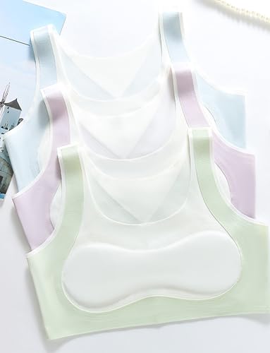 Happy Cherry Seamless Training Bra for Girls Racerback Comfort Sports Running Bra with Fixed Padding for Teens 8-144