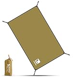 テントシート 防水 レジャーシート グランドシート 両面防水 日除け加工 紫外線カット 軽量 収納バッグ付き アウトドア キャンプ 登山 ピクニック （M/L/XL/XXL/XXXL） (カーキS(90cm*210cm))