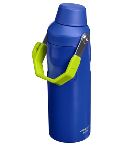 Image of STANLEY IceFlow Fast Flow Bottle, 16 oz, Cobalt Chartreuse | Angled Spout Lid | Lightweight and Leakproof for Travel and Sports | Easy Carry Handle | Insulated Stainless Steel | BPA-Free