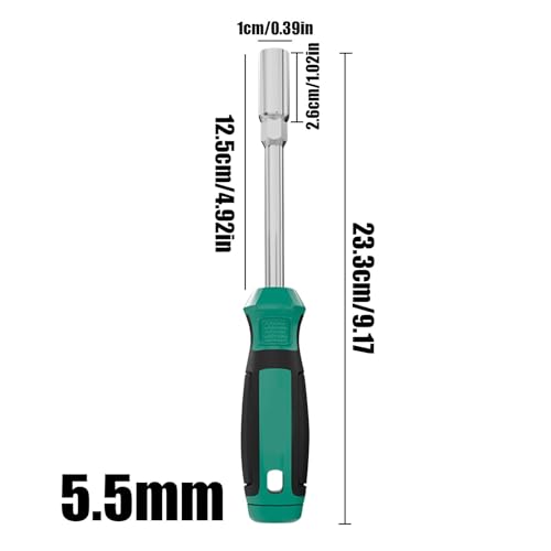 Image of Hex Nut Driver Set - 5-13mm Deep Nut Driver Set | Hollow Shaft Nut Driver | Screwdriver Set with Nonslip Hand Grips | Nut Wrench Repair Tools with Hand Grips for Ightening and Loosening Fasteners