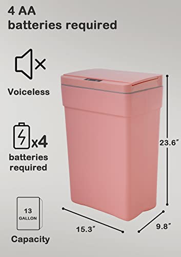 Caneca de basura automática sensor 13 galones rosa miniatura 6