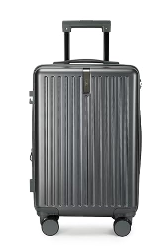 Mala Bordo 10kg Bagagem de Mão Expansivel Padrão ANAC com 4 Rodas duplas 360° Cadeado AntiFurto Mala de Viagem Alça Lateral com Divisória, Leve Resistente (cinza grefite)