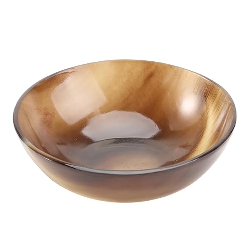 TOVINANNA Natural Smooth Horn Shaving Bowl for Men Shaving Soap Bowl for Mens Toiletries